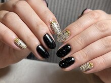 クリア 広尾 恵比寿(CLEAR)/ブラックツイードネイル