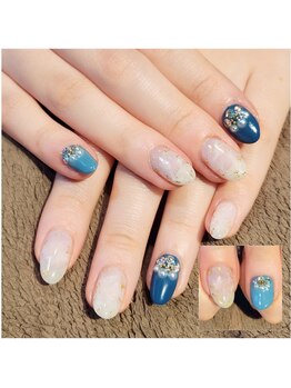 サヴァ アイラッシュアンドネイル(sava)/【ストーンお花ネイル】for.振袖