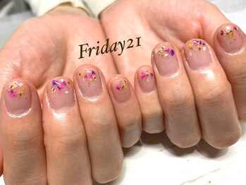 フライデートゥエンティーワン(Friday 21)/フラワー/クリアネイル