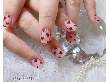 nail salon BABY BREATH【ネイルサロン　ベイビーブレス】/持込デザイン☆手描きハート