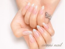韓国/長さだし/フィルイン/パラジェル/スカルプ/ 持ち込み【Onnni Nail】名古屋栄店  の雰囲気（ホワイトラメグラデーション）