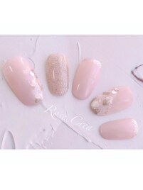 レオパード人気ラメピンクネイル