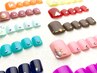 【フットネイル｜ワンポイントに】ワンカラー+ストーンアート ¥12240