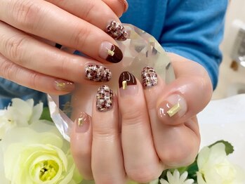 プルミエ ネイル(Premier Nail)/チョコツイード★定額デザインj