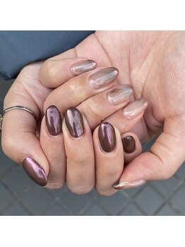 グラマラス アンジェアイ 荻窪店(glamourous ange eye)/ピンクブラウンニュアンスネイル