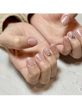 フレイムス アイラッシュ アンド ネイル(FRAMES)/キラキラブライダルネイル☆