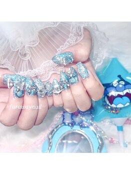 ファラウェイネイル(Faraway nail)/ゴテゴテブルーネイル☆