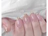【　ミラーorマグネットフレンチネイル（クリアベース）　】￥7,500-