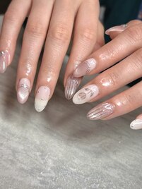 ＊長さ出し×ちゅるん春ネイル＊