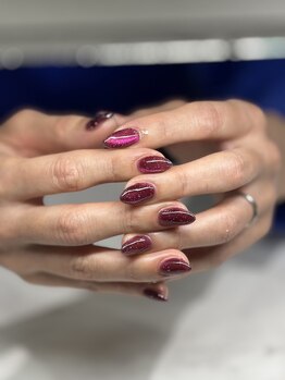 アトリエ エース(ACE)/冬の新作ピンクマグネットネイル