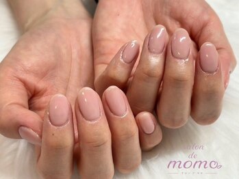 サロン ド モモ(salon de momo)の写真/自爪に優しいパラジェル取り扱いサロン♪《one colorオフ込み￥3980 》追加料金なしで2色までOK◎