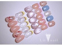 リットネイル(Lit nail)/ぷくぷくflower"orange"