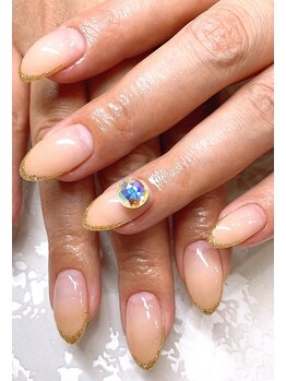 エルモ グラン(Elmo Glan)/グラデーション&ラメ細フレンチ