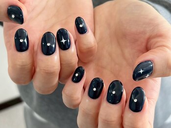 定額ネイル/ネイビー/モード