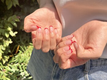 レフトネイルズ(LEFTNAILS)/フレンチネイル　赤フレンチ