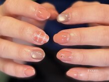 イロアム(iroam)/ピンク/ゆるチェック/春ネイル