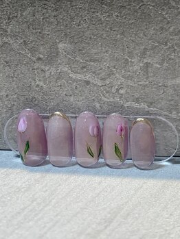 【Kato】チューリップ～春ネイル