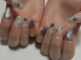 【Seiko.n】ブルーホワイトラメ