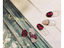 チェック&レトロリボン