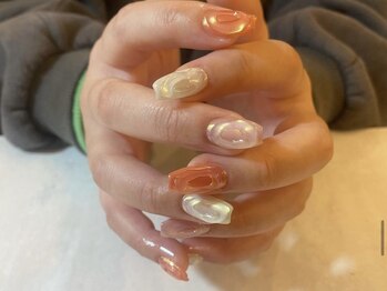 アイネイルズ 天神今泉店(I-nails)/【Yuka.t】ぷっくりオレンジ