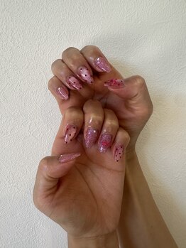ハート×リボンネイル