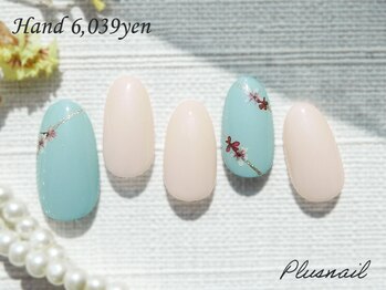 プラスネイル 銀座中央通り店(PLUS NAIL)/【2764】定額6,039円押し花