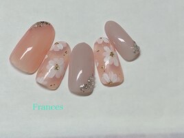 新作サンプル　お花ネイル