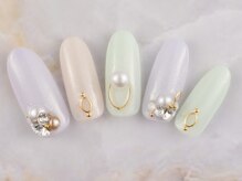 ネイルプラザ 河原町OPA店(NAIL PLAZA)/パステルビジューネイル