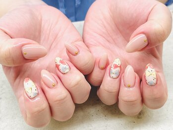 ネイルサロン ドゥ(Nail Salon Doux)/【ほり】大人リボンネイル