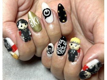 ルアルネイル(Luar nail)の写真/【3D2本×こだわりアート全部のせ¥15,500】イベントで目立つこと間違いなし！唯一無二のライブネイル★