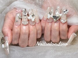 リボン×ハートネイル