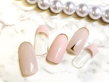 ココカラ(cocokara)/シンプルキラキラフレンチネイル