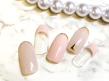 ココカラ(cocokara)/シンプルキラキラフレンチネイル