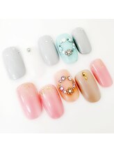 ネイルサロン クイール 小山店(NAIL SALON QUILL)/ワンカラー+ストーン