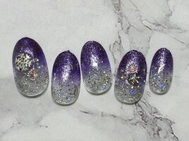 【初回オフ無料】雪の結晶ネイル