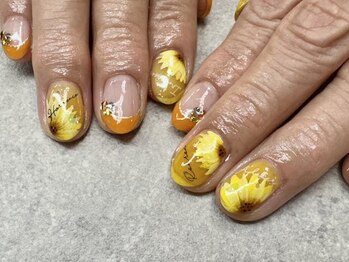 ネイルサロンファストネイルプラス 新宿店(FAST NAIL PLUS)/2025夏ネイル【ひまわりネイル】