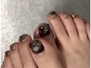 大人可愛い黒ラメフット
