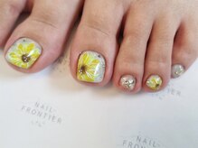 ネイルフロンティア 吉祥寺(NAIL FRONTIER)/キラキラ手描きひまわり11980円