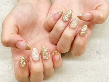 ネイルサロン ドゥ(Nail Salon Doux)/【ほり】キラキラゴールド