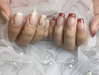 ワンカラー+フレンチ♪