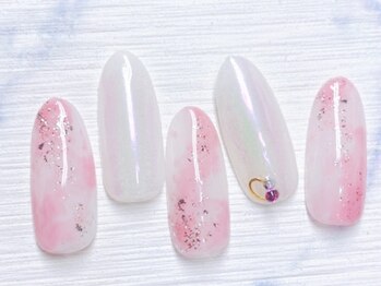 ネイルサロン インプレス(Impress)/ピンクマーブルネイル