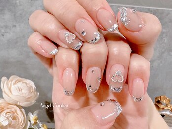 エンジェルガーデンネイル 池袋店(Angelgarden nail)/シルバーガラスフレンチ