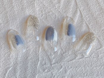 ネイルサロン エムズ(Nail Salon M's)/塗りかけ涼し気ネイル