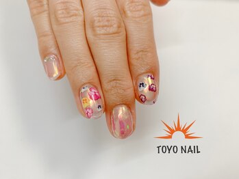 トヨネイル(TOYO NAIL)/オーロラonフラワー☆