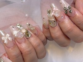 埋めつくし×リボンネイル