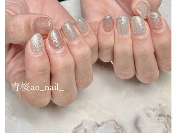 アオネイル(青桜 ao_nail_)/フラッシュネイル