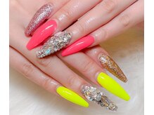 ルアナ(Luana.)/蛍光ピンクイエロー×埋めつくし