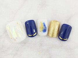 ぬりかけ×ゴールドネイル