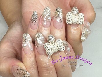 アン ジョーヌドラゴ/【自爪ネイル】リボンネイル