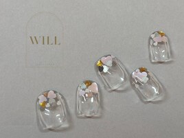 クリアハートホロネイル